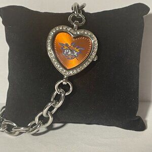 Phoenix Suns NBA Heart Stainless-Steel Bracelet Watch by Game Time NEW